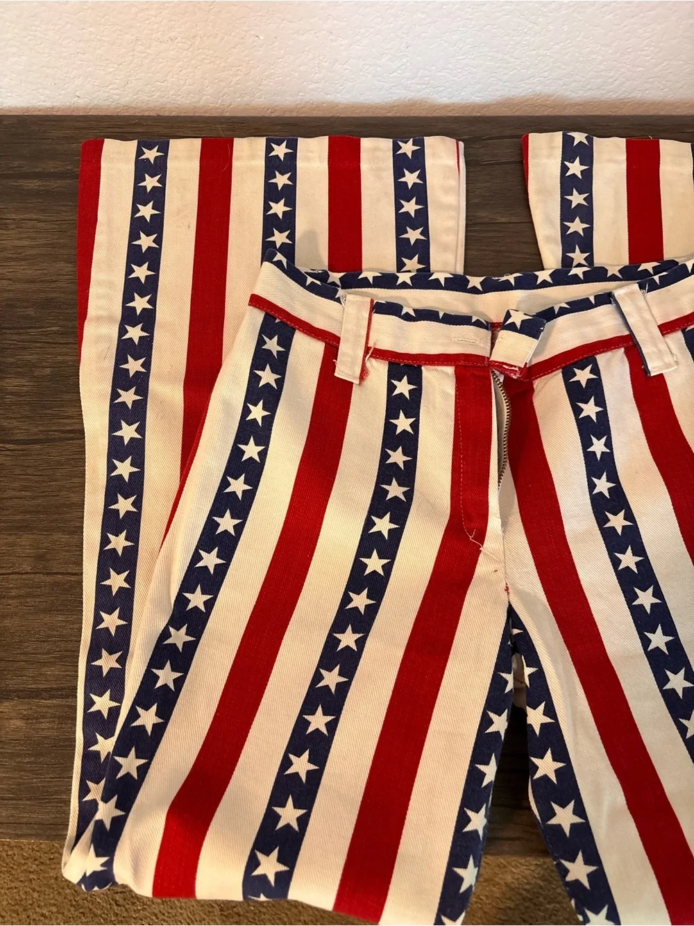 Vintage custom Stars and Stripes pants size waist 27 - Picture 2 of 7